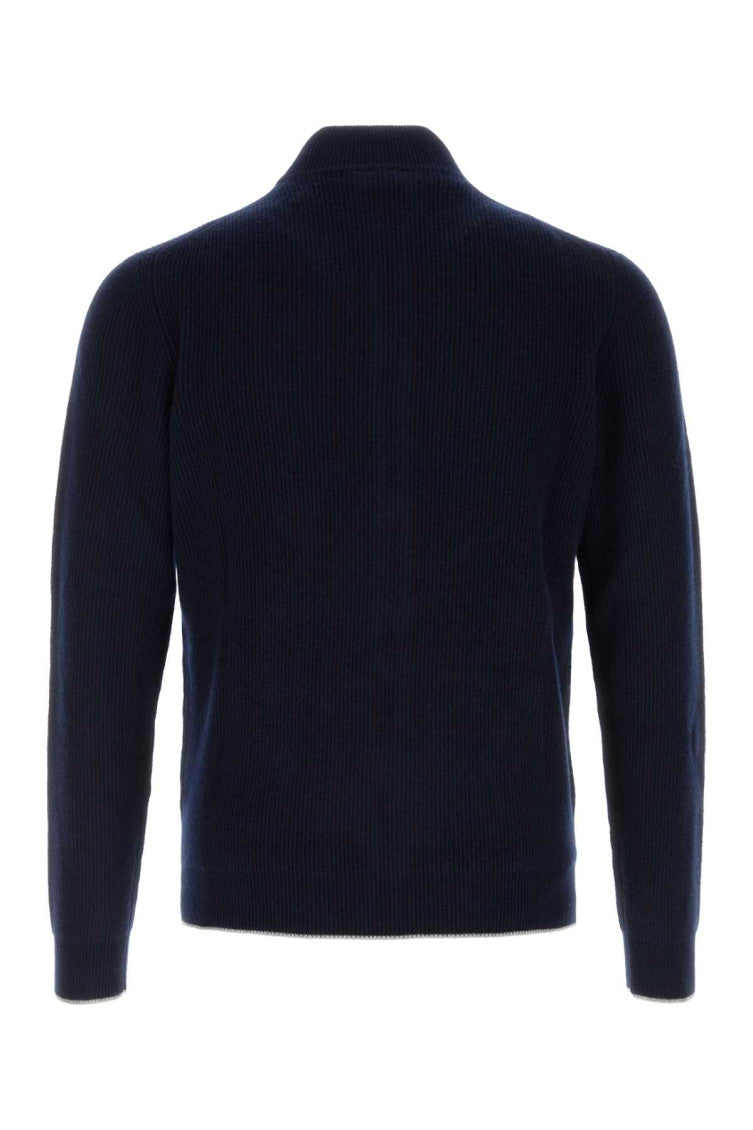 Blue Mock Collar Cardigan 2