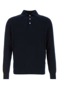 Blue Knitted Polo Sweater 1