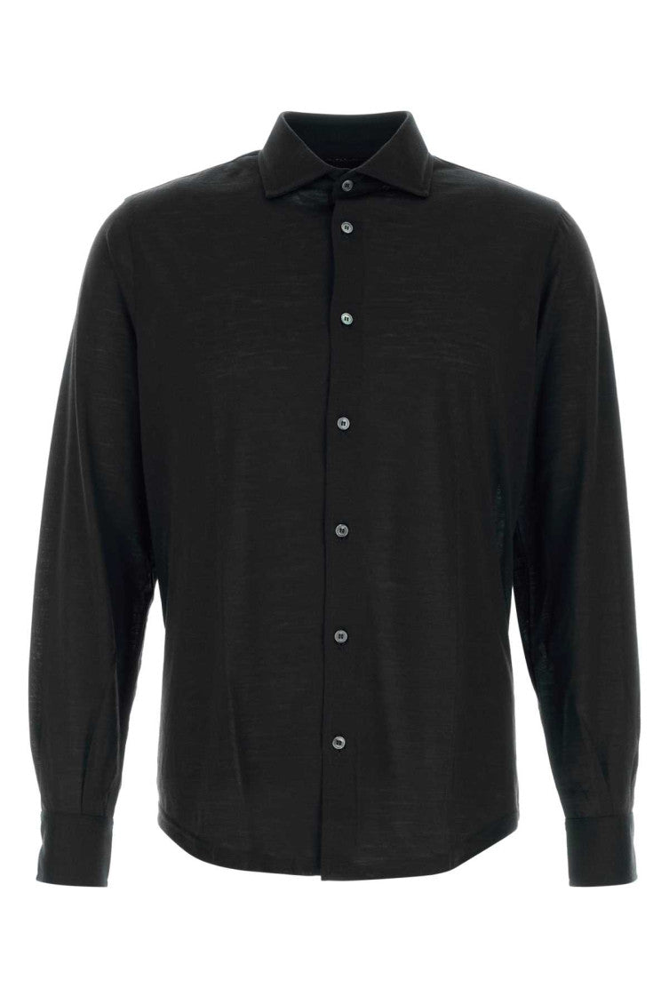 Black Regular Solid Shirt 1