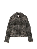 Grey Textured Shirt Collar Jacket 1