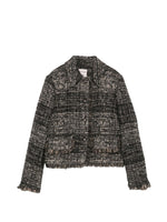 Grey Textured Shirt Collar Jacket 1