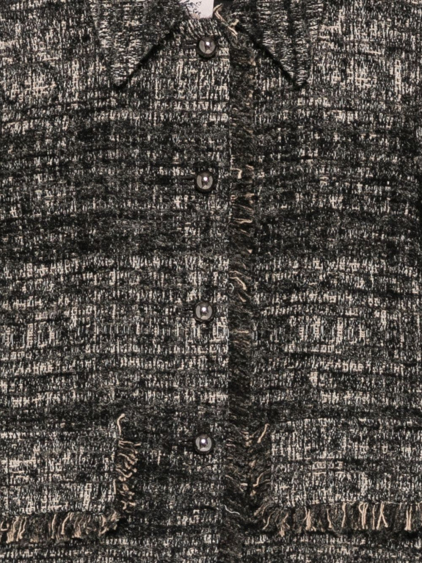 Grey Textured Shirt Collar Jacket 3
