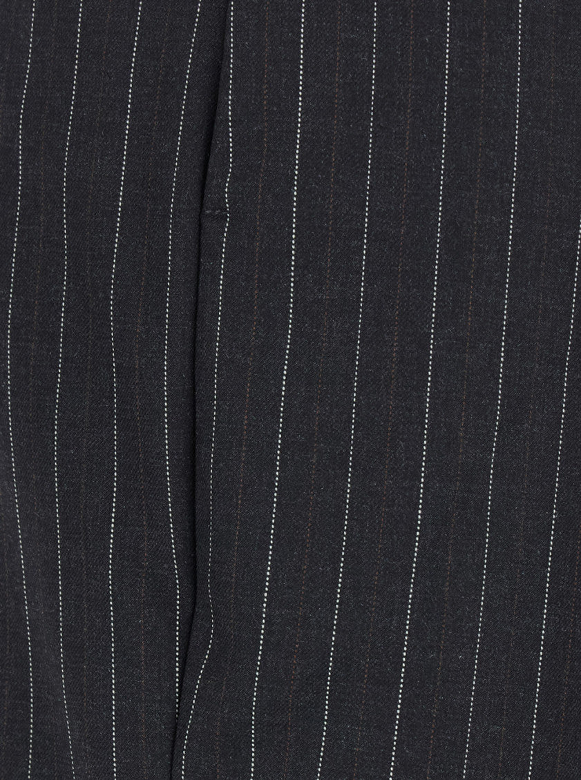 Grey Regular Flat Front Pants 3