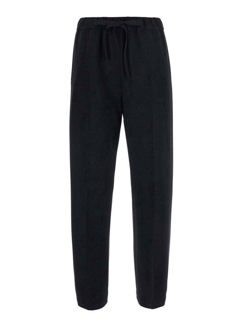 Black Relaxed Drawstring Pants 1