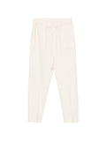 White Tapered Drawstring Pants 1
