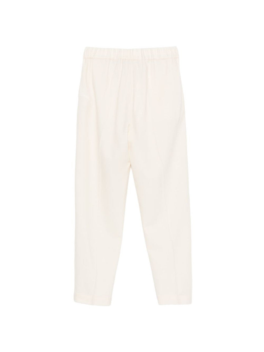 White Tapered Drawstring Pants 2