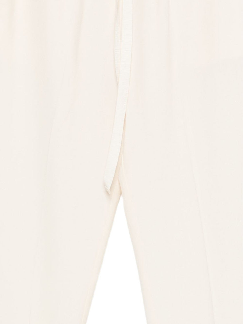 White Tapered Drawstring Pants 3