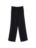 Black Flared Flat Front Pants 1
