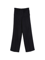 Black Flared Flat Front Pants 1
