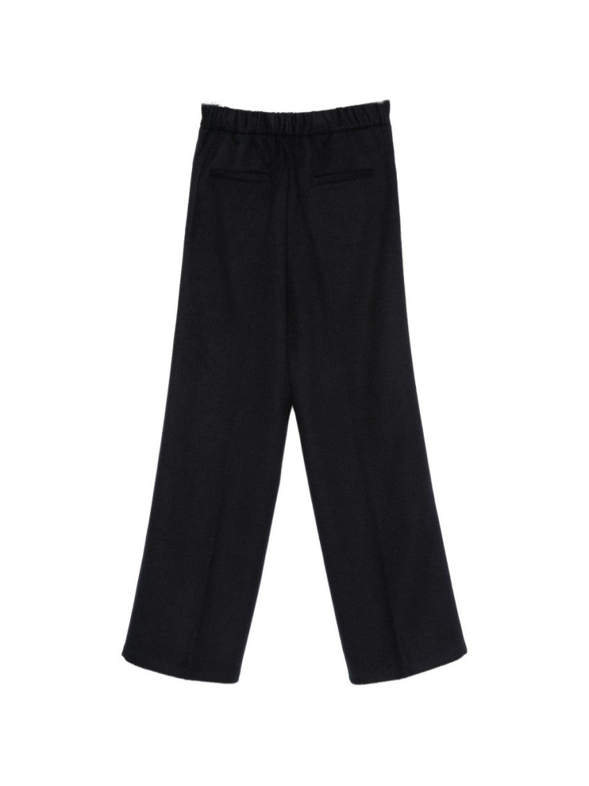 Black Flared Flat Front Pants 2