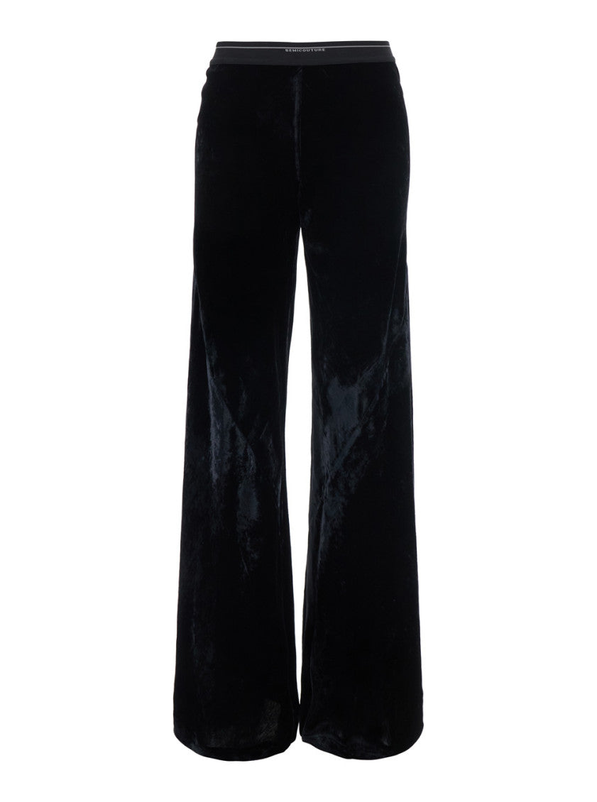 Black Regular Flat Front Pants 1