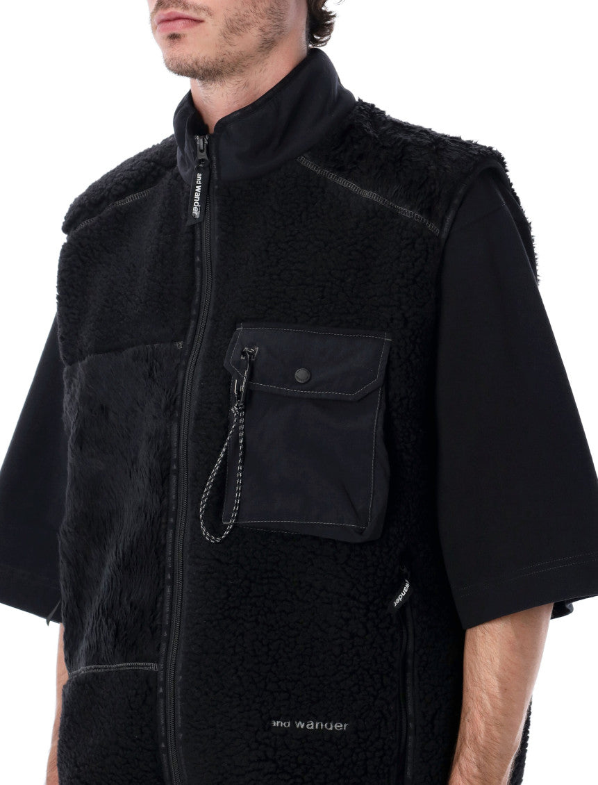 Black Textured Sleeveless Jacket 3