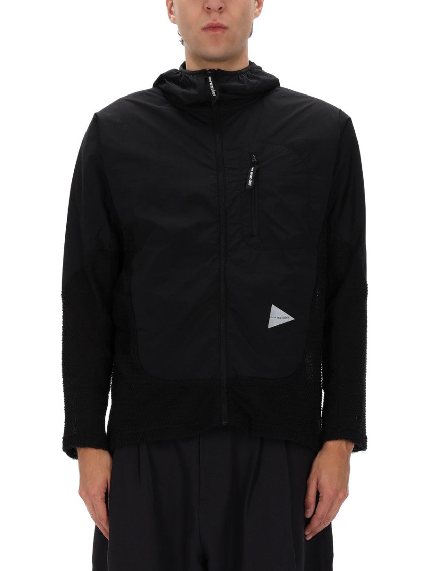 Black Hooded Logo Jacket 1