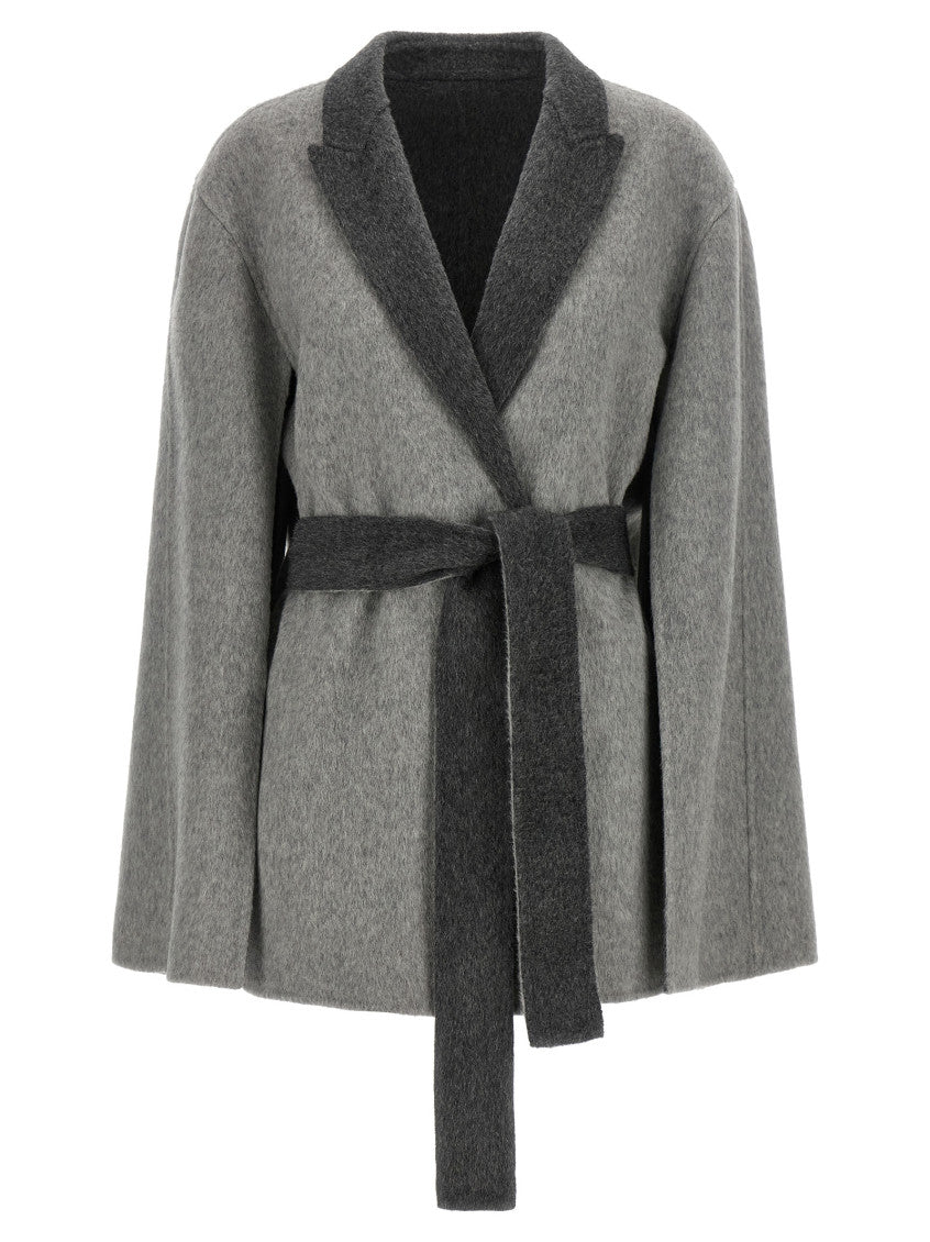 Grey Shawl Neck Cardigan 1