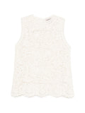 White Lace Round Neck Top 1