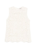 White Lace Round Neck Top 1