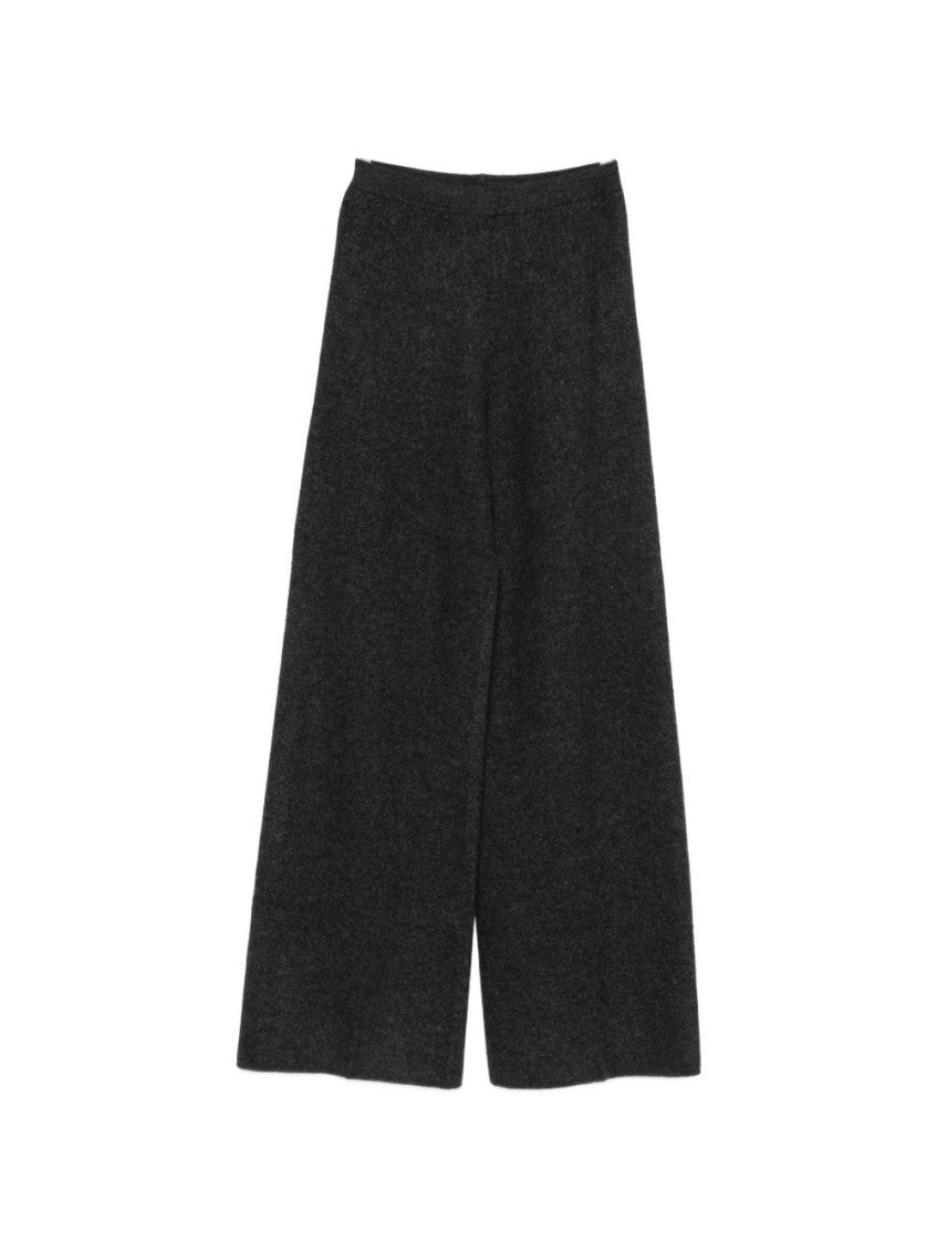 Grey Flared Flat Front Pants 1
