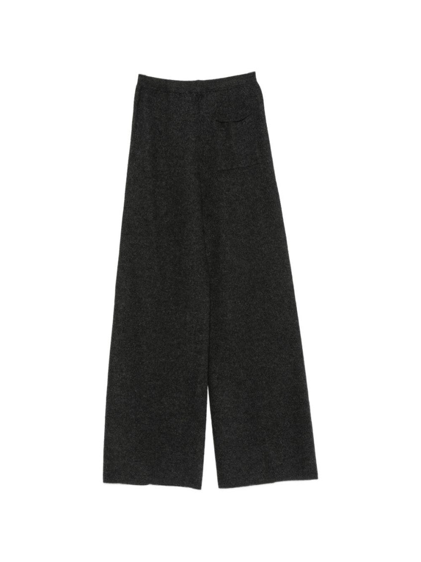 Grey Flared Flat Front Pants 2