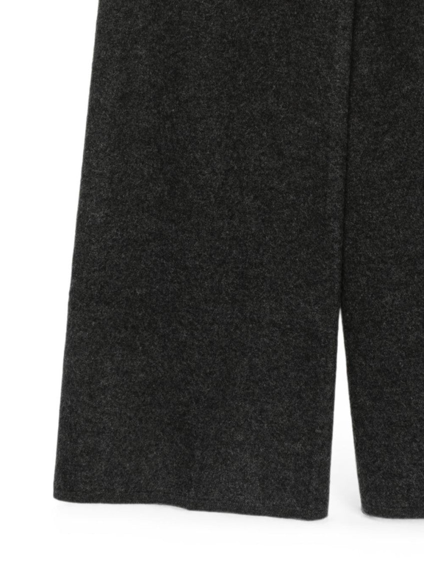 Grey Flared Flat Front Pants 3