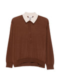 Brown Solid Shirt Collar Polo 1