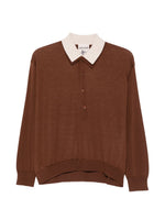 Brown Solid Shirt Collar Polo 1