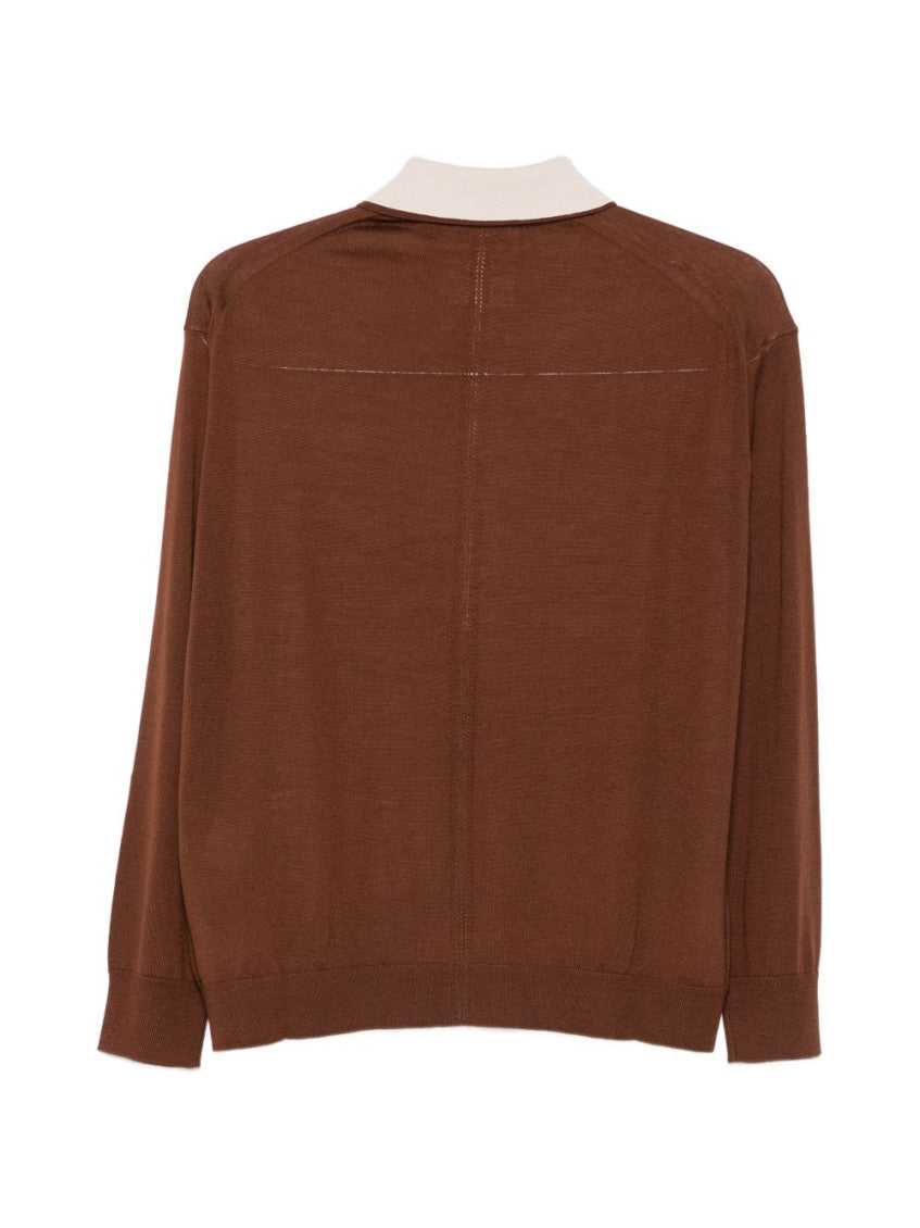 Brown Solid Shirt Collar Polo 2