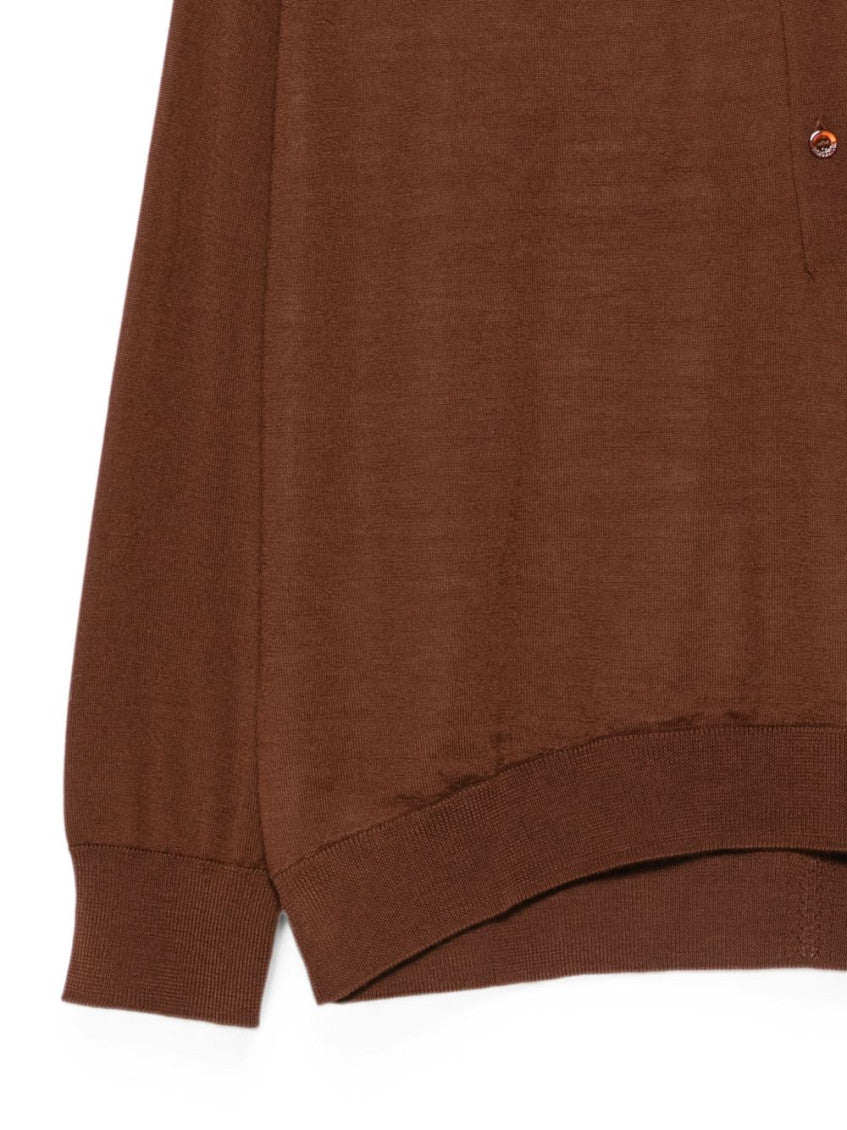 Brown Solid Shirt Collar Polo 3