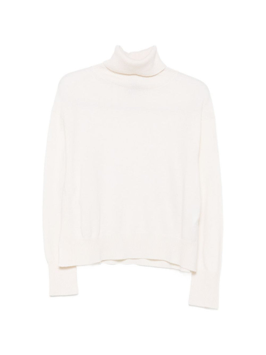 White Solid Turtle Neck Sweater 1
