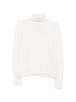 White Solid Turtle Neck Sweater 1