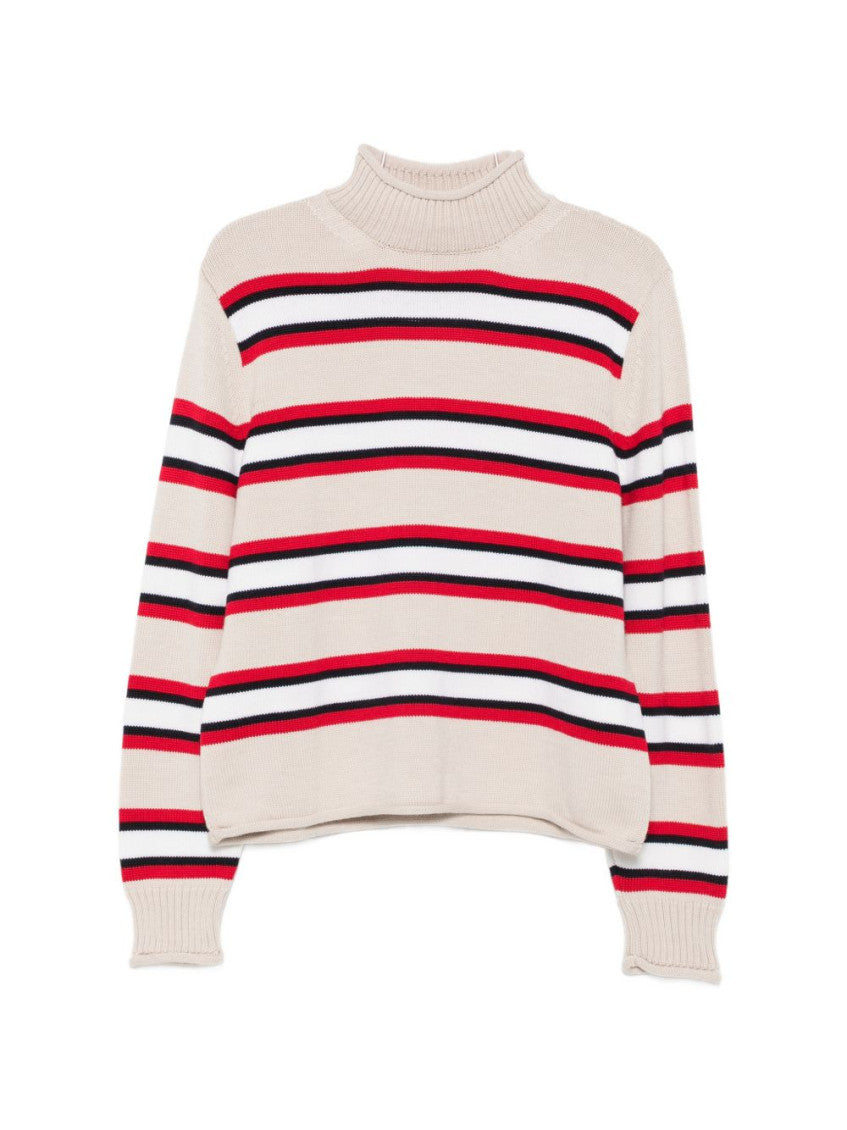 Multicolor Striped Mock Collar Sweater 1