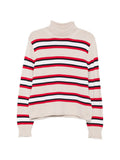 Multicolor Striped Mock Collar Sweater 1