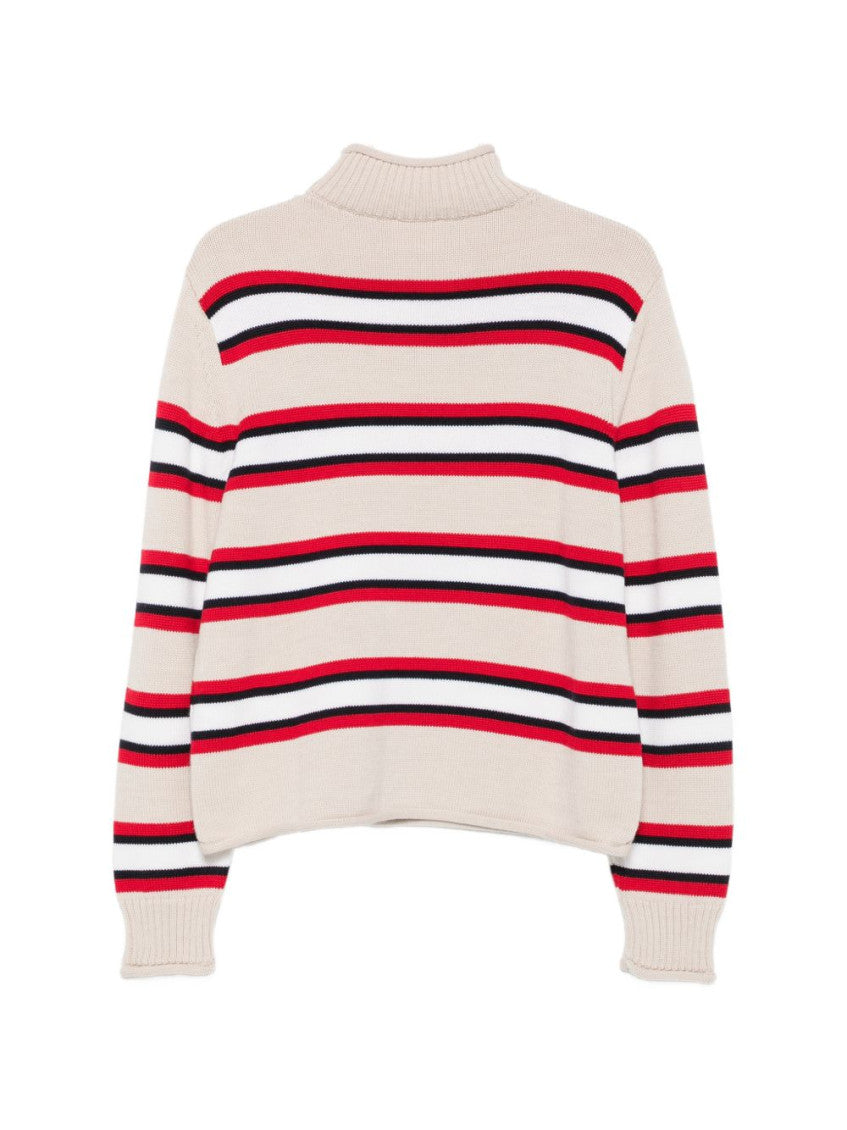 Multicolor Striped Mock Collar Sweater 2
