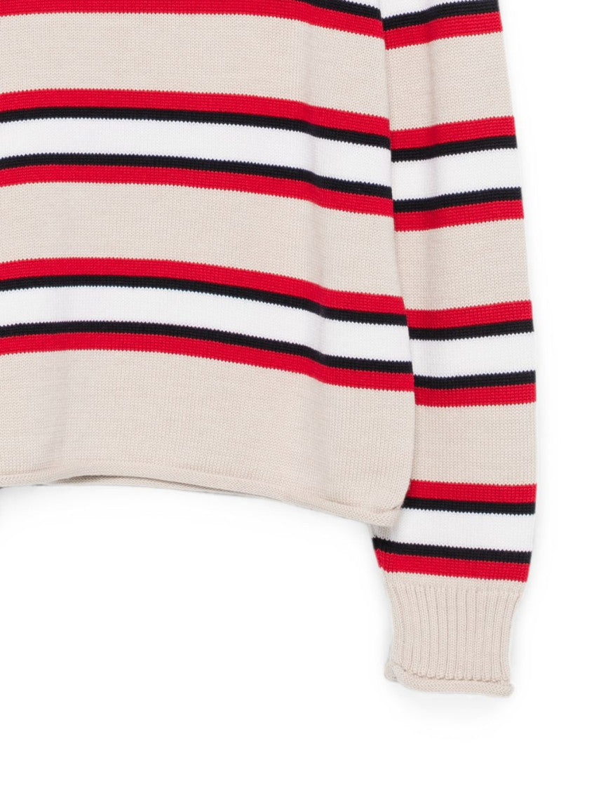 Multicolor Striped Mock Collar Sweater 3