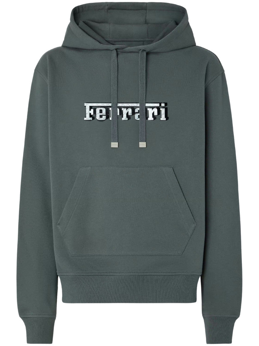 Melange Grey Logo Hoodie 1