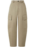 Beige Tapered Cargo Trousers 1