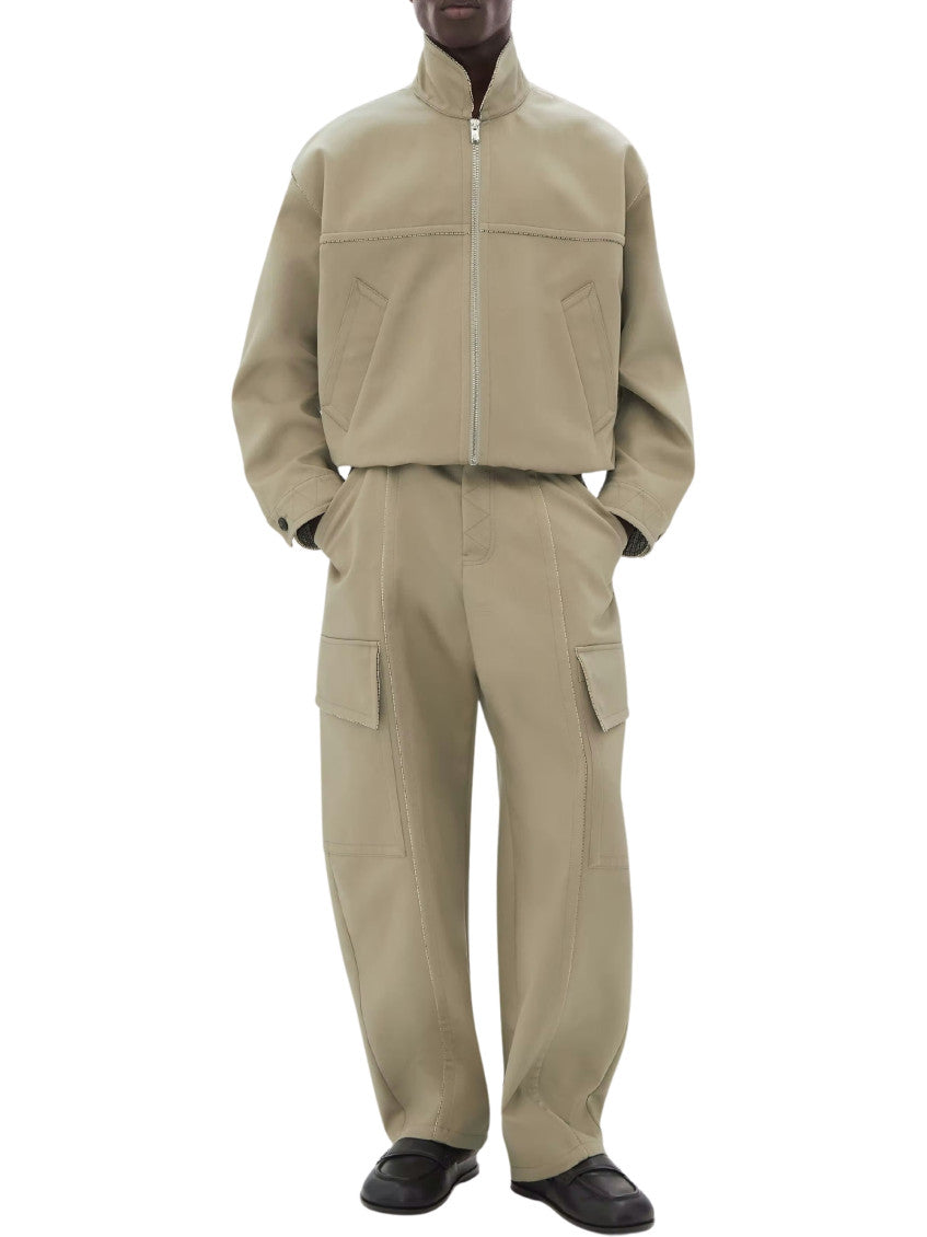 Beige Tapered Cargo Trousers 2