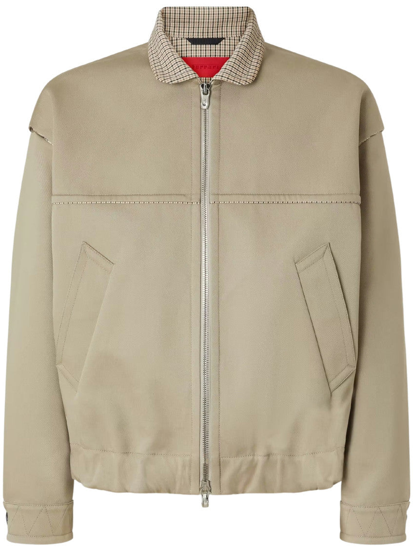 Beige Shirt Collar Jacket 1