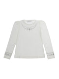 Girls White Embellished T-Shirt 1