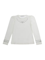 Girls White Embellished T-Shirt 1