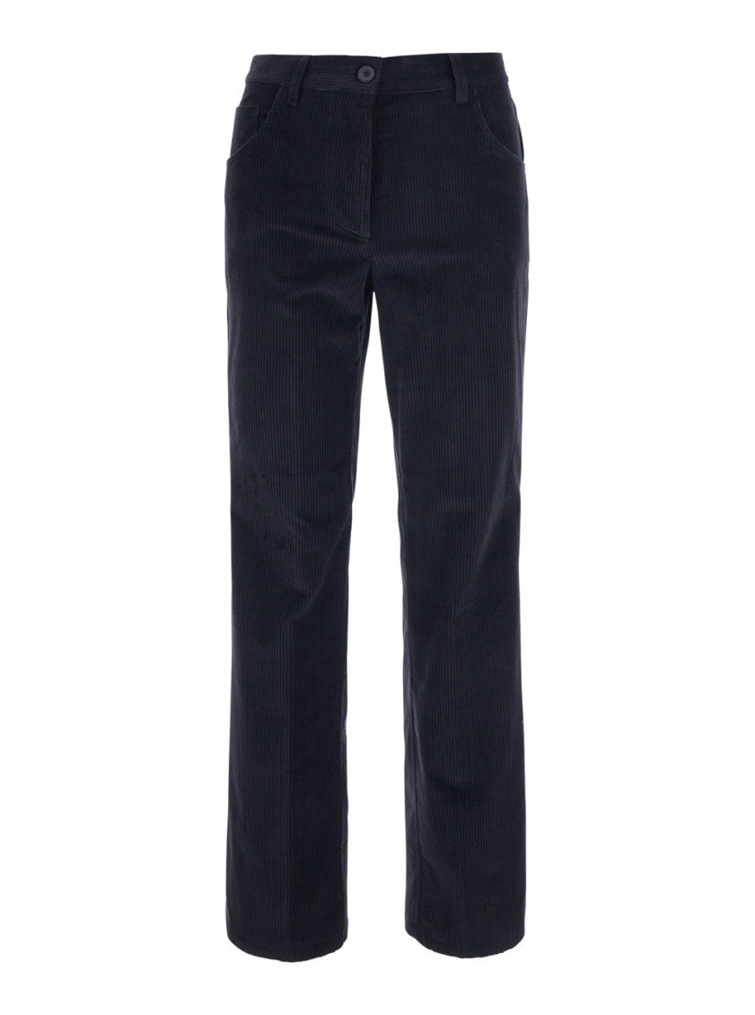 Navy Blue Regular Flat Front Pant 1