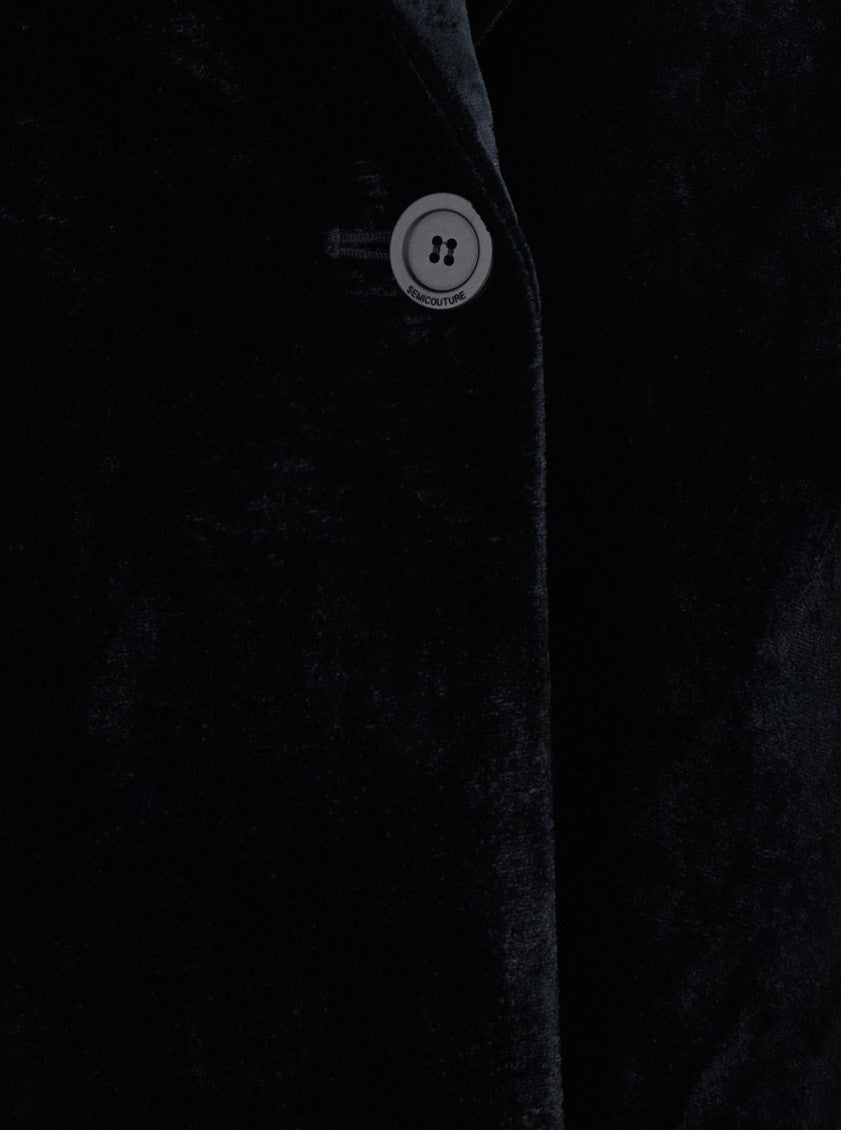 Black Solid Notched Lapel Blazer 3