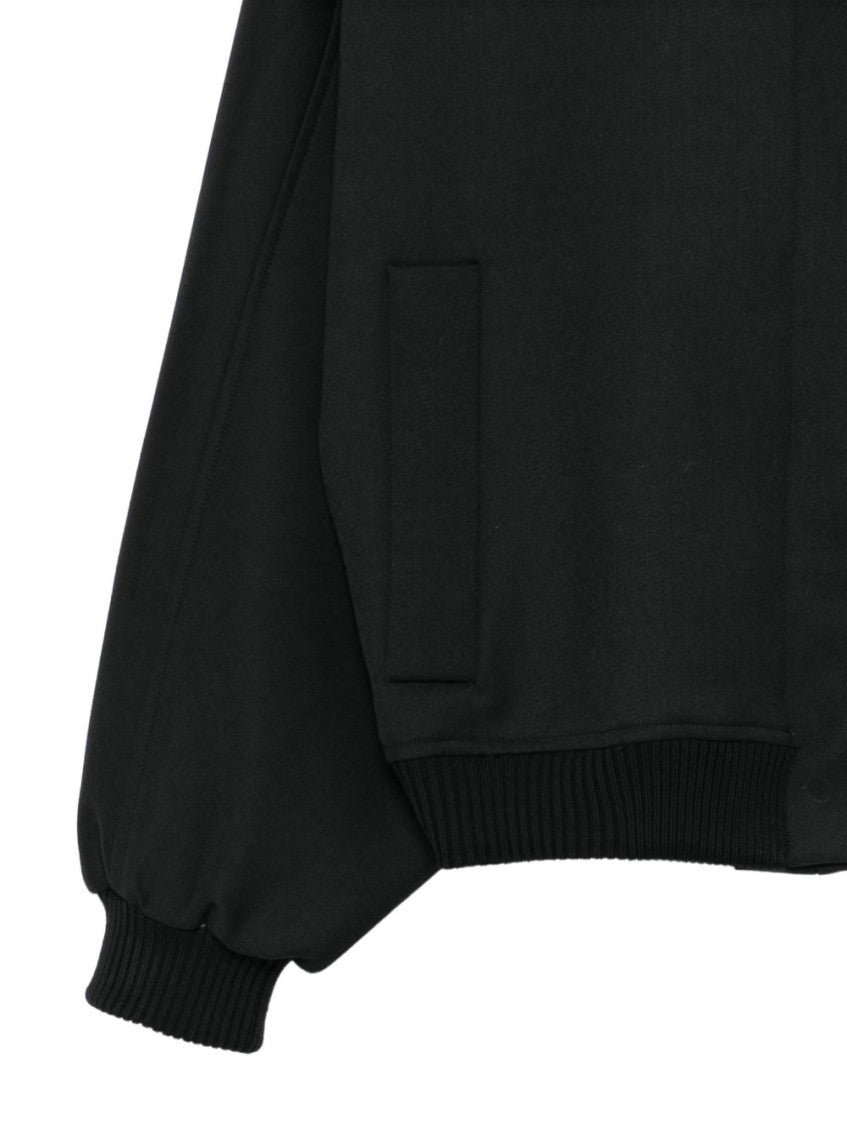Black Solid Shirt Collar Jacket 3