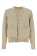 Off White V Neck Cardigan 1