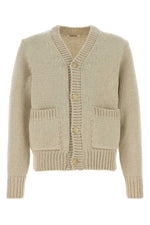 Off White V Neck Cardigan 1