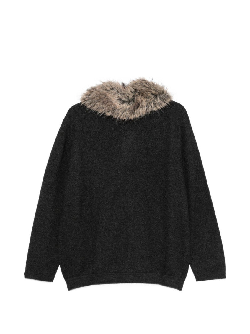 Black Solid Fur Jacket 2