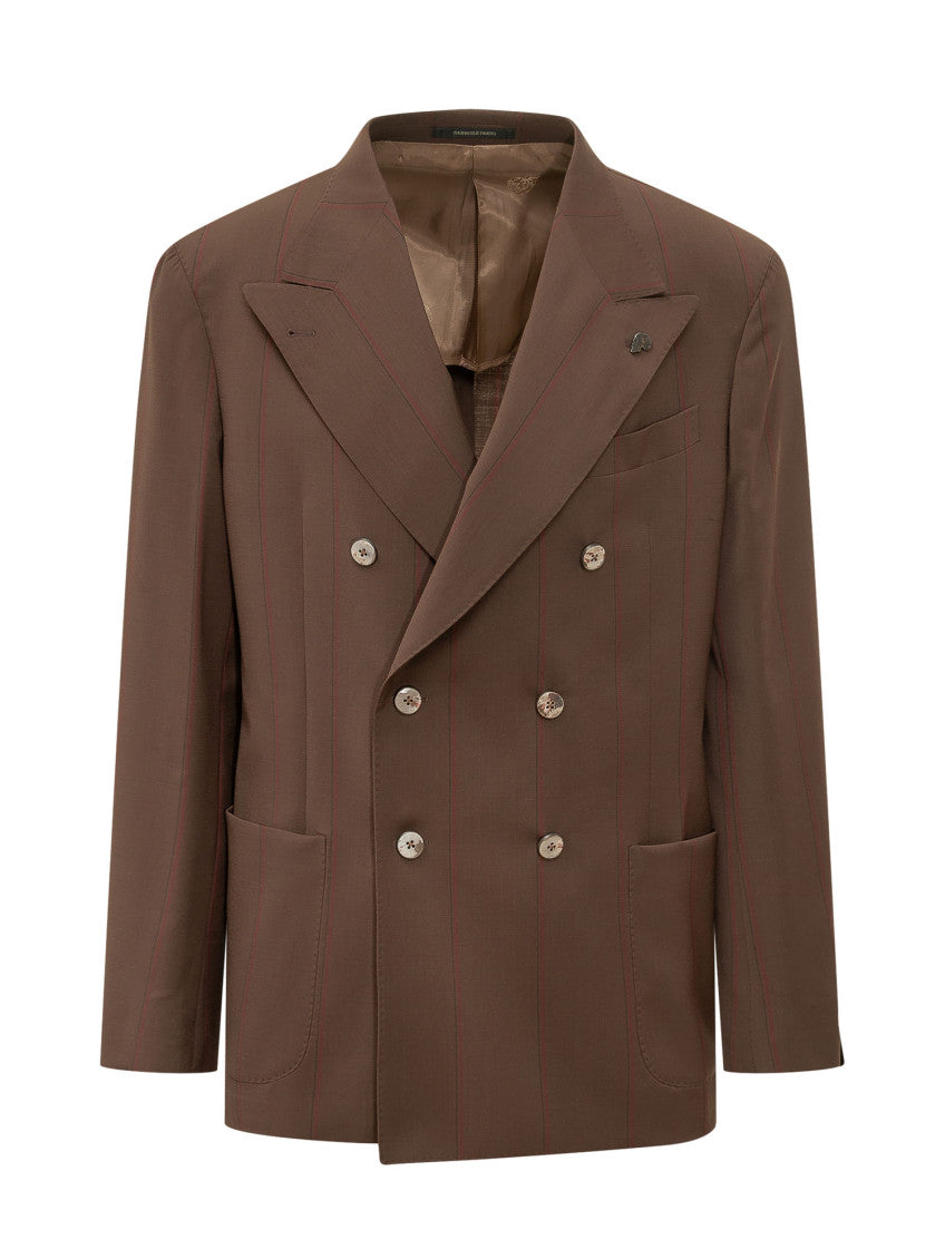 Brown Peaked Lapel Blazer 1
