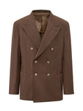 Brown Peaked Lapel Blazer 1
