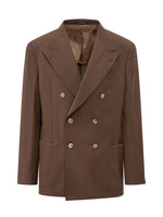Brown Peaked Lapel Blazer 1