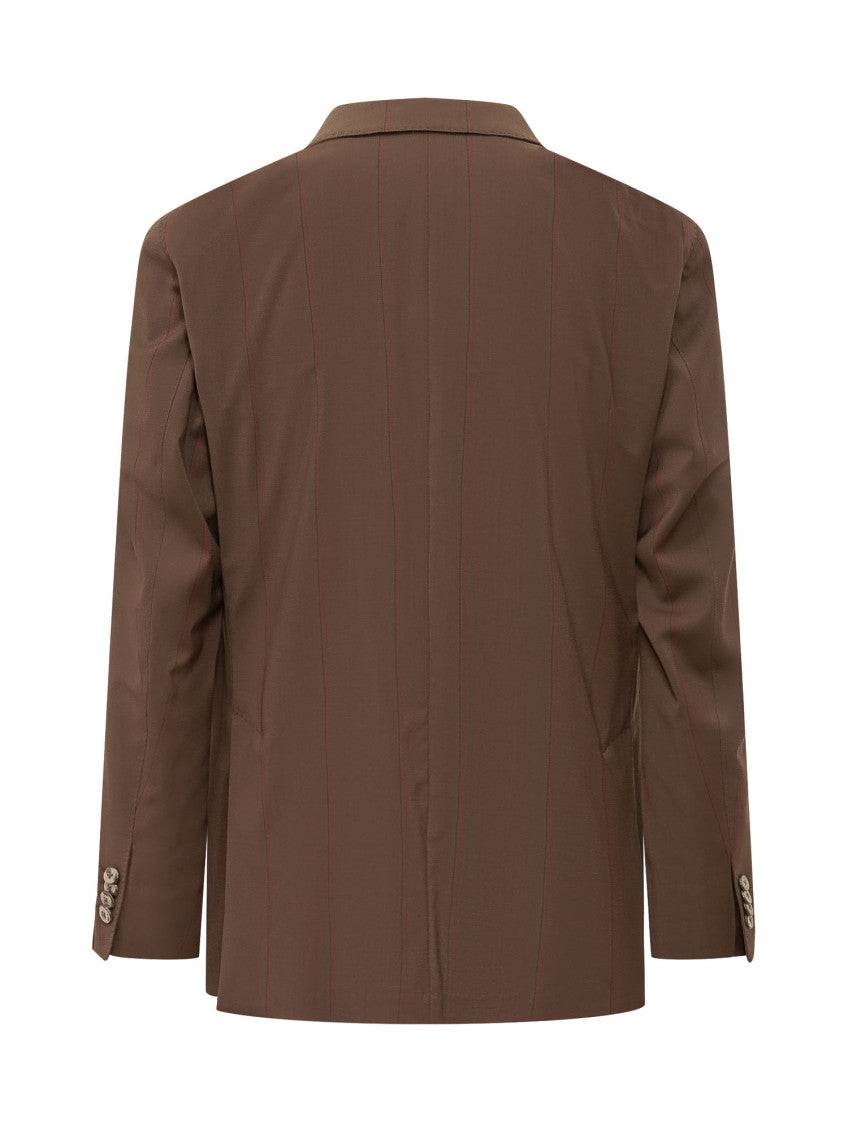 Brown Peaked Lapel Blazer 2