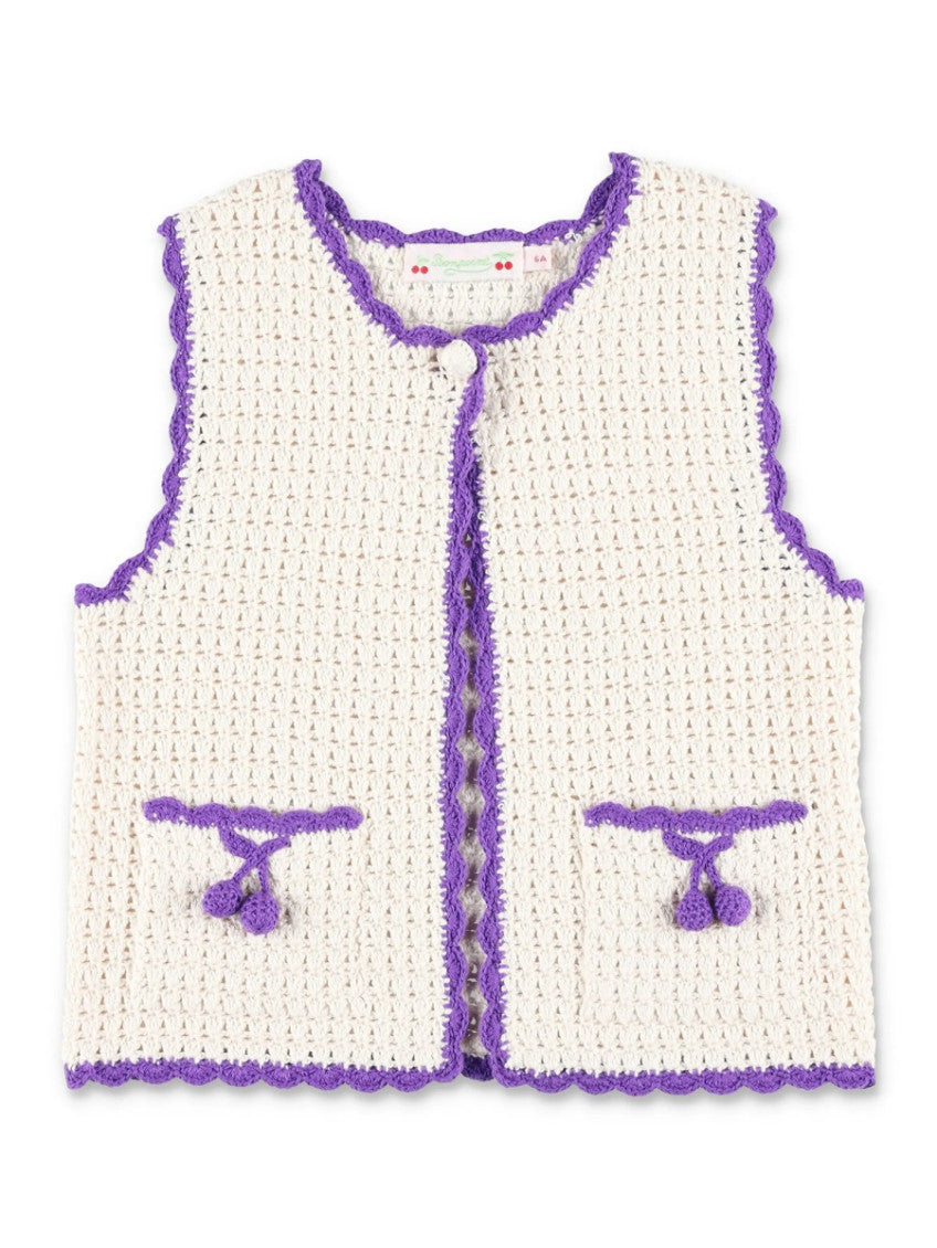Girls White Knitted Cardigan 1